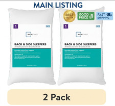 2 Pack Back Side Sleeper Bed Pillow King Extra Firm Support