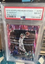 2019-20 Panini NBA Hoops Premium Stock -Ja Morant #259 Pink Flash Prizm /25 (RC)