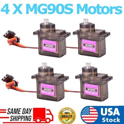 4Pack MG90S Metal Gear 180° Micro Servo for Boat Car Plane RC Helicopter Arduino
