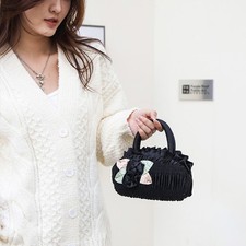 Women Lace Floral Handbag Ruffle Purse Vintage Style Phone Bags Cocktail Elegant