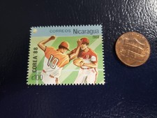 1988 Baseball Correos Nicaragua Perforated Stamp