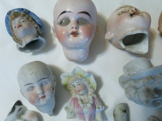 Clean Up Lot of Dug Vintage Bisque Doll Heads Arm Leg Figurines One Bid Buys All