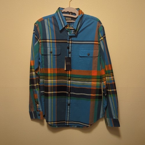 NUEVO CON ETIQUETAS Polo Ralph Lauren Para hombres Calce Clásico A Cuadros Gamuza Camisa de Trabajo Talla Mediana - Imagen 2 de 6
