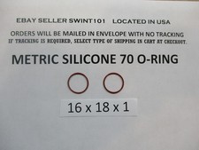 16mm ID x 18mm OD x 1mm thick SILICONE O-ring. Quan 2.