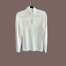 Banana Republic Sweater Ivory Merino Wool Ribbed Knit Turtleneck NWT - Read
