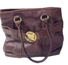 Maggie Wilson Brown Leather Shoulder Bag Rare Large Tote Made in USA Vintage
