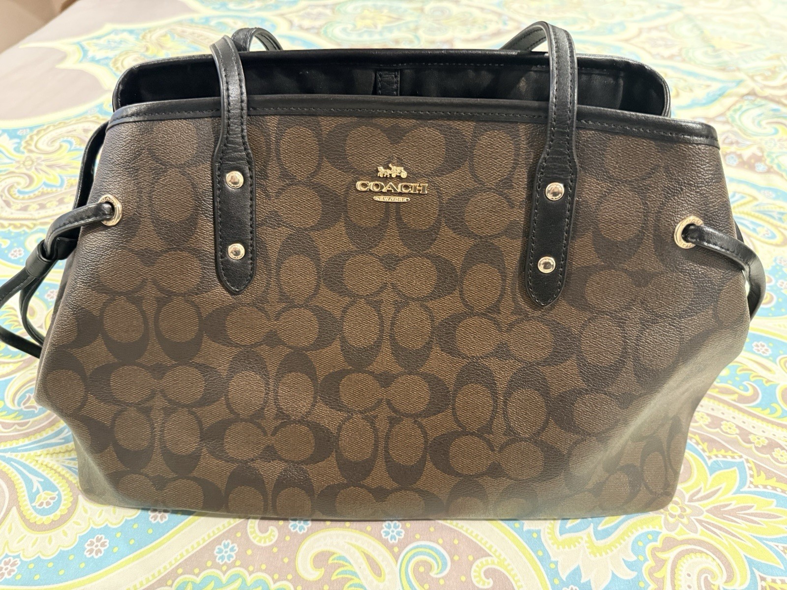 Coach Drawstring Signature Drawstring Carryall Sh… - image 1