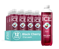 Sparkling Ice Black Cherry Sparkling Water Zero Sugar Flavored Water with Vit...