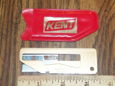 Vintage KENT FEEDS Advertising Razor Box Cutter Knife w/ Case by HIGHSMITH CO.