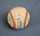 1990 New York Yankees team autographed baseball 15 signatures with Don Mattingly