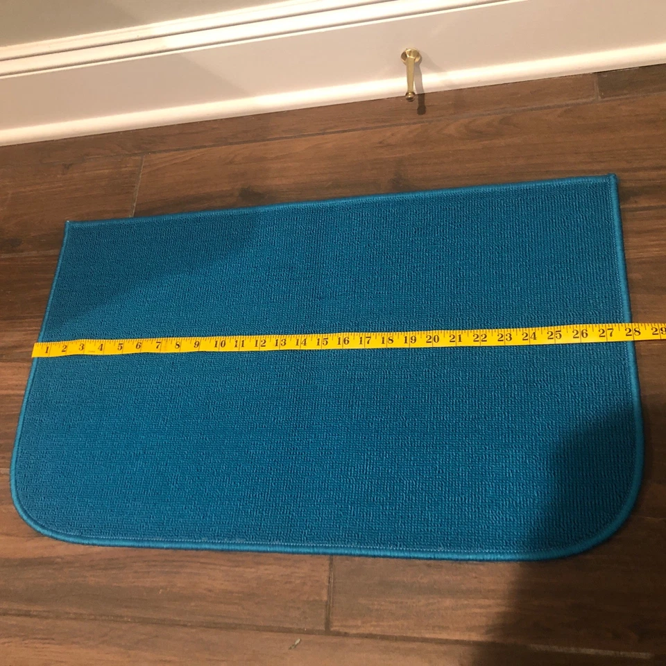 Small Bright Blue Colored Slice Rug - Image 4 of 4