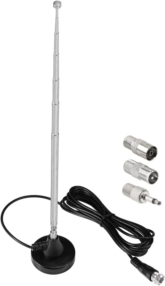 Versatile FM Radio Antenna with Strong Magnetic Base & 3 Adapters for Easy Setup - Image 3 of 4