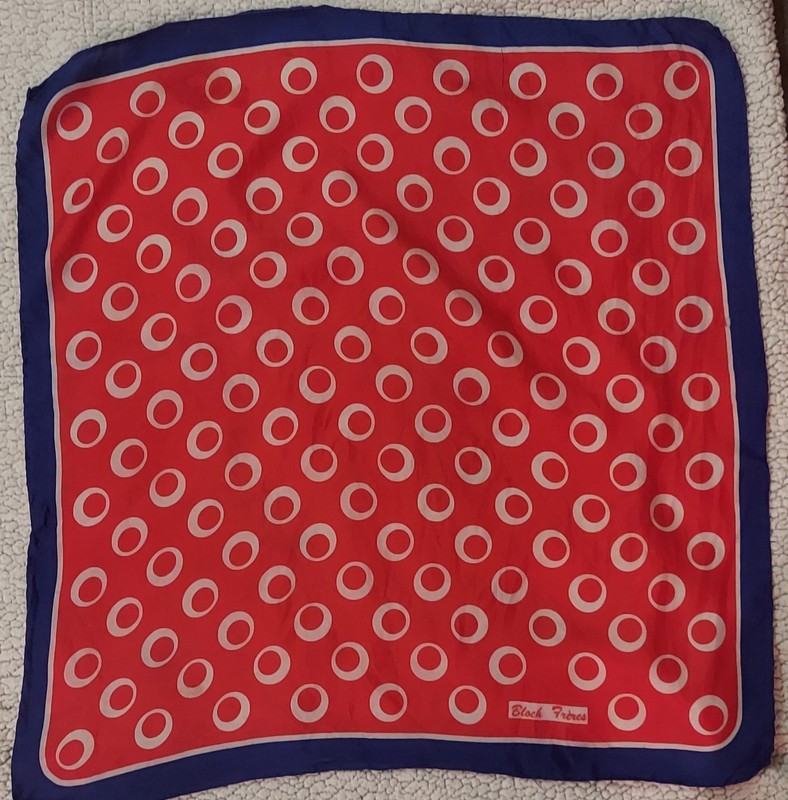 Red And Blue Block Freres 23 X23 Square Scarf