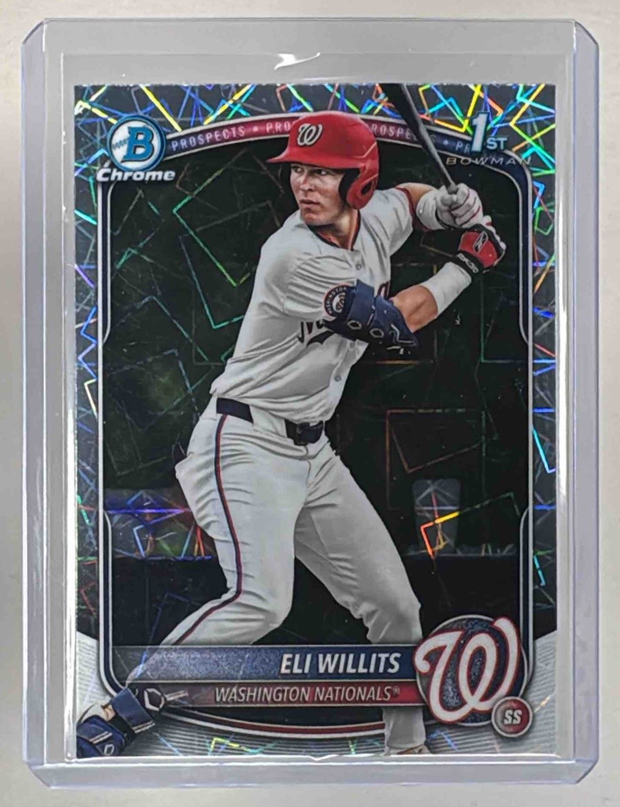 Eli Willits 2025 Bowman Draft #BDC-1 Lazer Refractor Chrome 1st RC