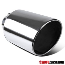 Chrome 4 X 8 X 15 Stainless Steel Slant Tip Bolt On Diesel Exhaust Tip Chrome 4 X 8 X 15 Stainless Steel Slant Tip Bolt On Diesel Exhaust Tip
