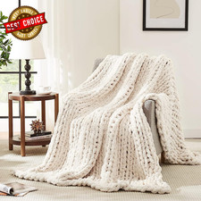 Chunky Knit Blanket Throw Soft Chenille Yarn Throw Blanket 50X60...........