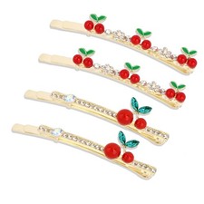 4 Pieces Cute Cherry Hair Clips Red Fruit 4 Count Pack of 1 ,