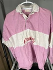 VTG 80s Coca Cola Rugby Shirt pink monoblock Size Women’s Medium