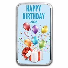 1 oz Silver Colorized Bar - APMEX (Happy Birthday 2025)