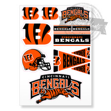 Cincinnati Bengals NFL Football A4 High Quality Printed Vinyl Decal Sticker Set
