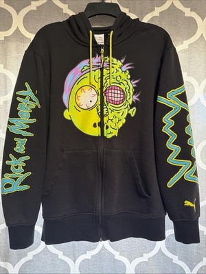 Puma x Rick and Morty Zip-up Hoodie Men's SZ Medium 537098 01 Puma x Rick and Morty Zip-up Hoodie Men's SZ Medium 537098 01