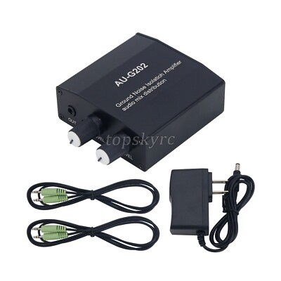 Ground Loop Noise Isolator Audio Mixer w/ 2 In 2 Out for Computer Game AU-G202