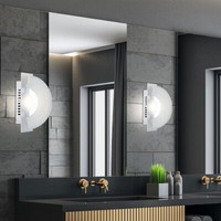 Wandlampe Treppenhausleuchte Flurleuchte Led Glas Alu Chrom Wandleuchte 2Er Set