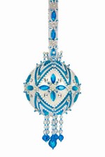The Cracker Box Inc Christmas Ornament Kit Southwest on White with teal accents