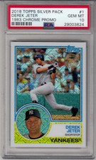 2018 Topps Silver Pack Derek Jeter NY Yankees 1983 Chrome Promo #1 PSA 10 (3824)