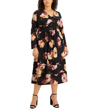 L/S FLORAL FNF V NECK