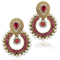 Dancing Girl Women's Faux Pearl Ethnic India Traditional Jewelry Earring B332r P Dancing Girl Women's Faux Pearl Ethnic India Traditional Jewelry Earring B332r P