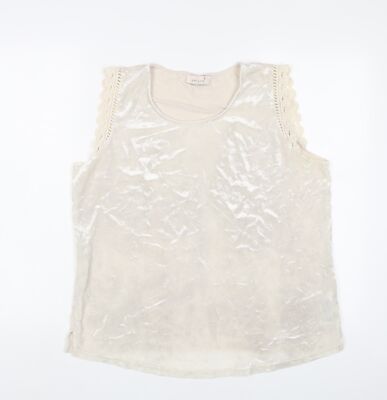 Per Una Damen Beige Polyester Basic Tank Größe 14 U-Ausschnitt - Bestickt