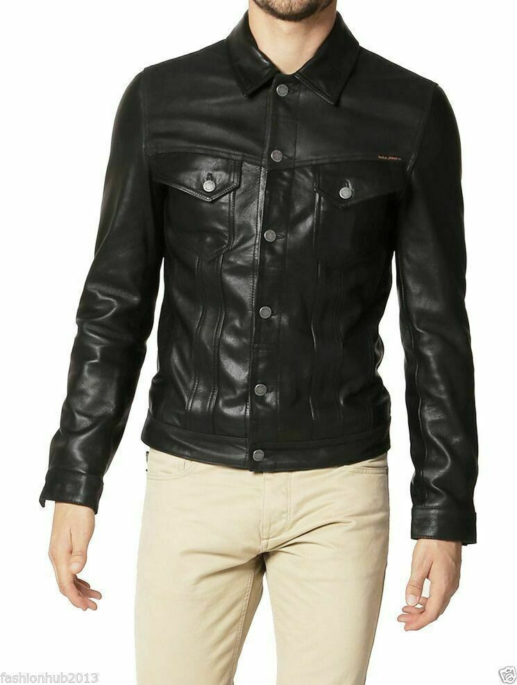 Trendy Men's 100% Lambskin Leather Biker Jacket - Unique Quality