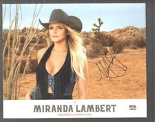 MIRANDA LAMBERT HAND SIGNED 8x10 COLOR PHOTO        SEXY COUNTRY SINGER     PSA