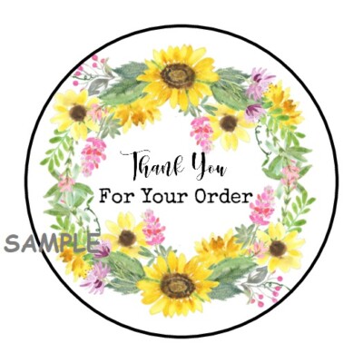 30 THANK YOU FOR YOUR ORDER ENVELOPE SEALS LABELS STICKERS 1.5" ROUND ...