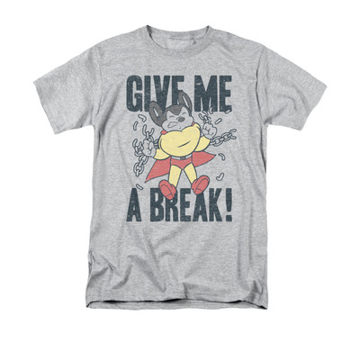 MIGHTY MOUSE GIVE ME A BREAK Licensed Adult Men's Graphic Tee Shirt SM-5XL