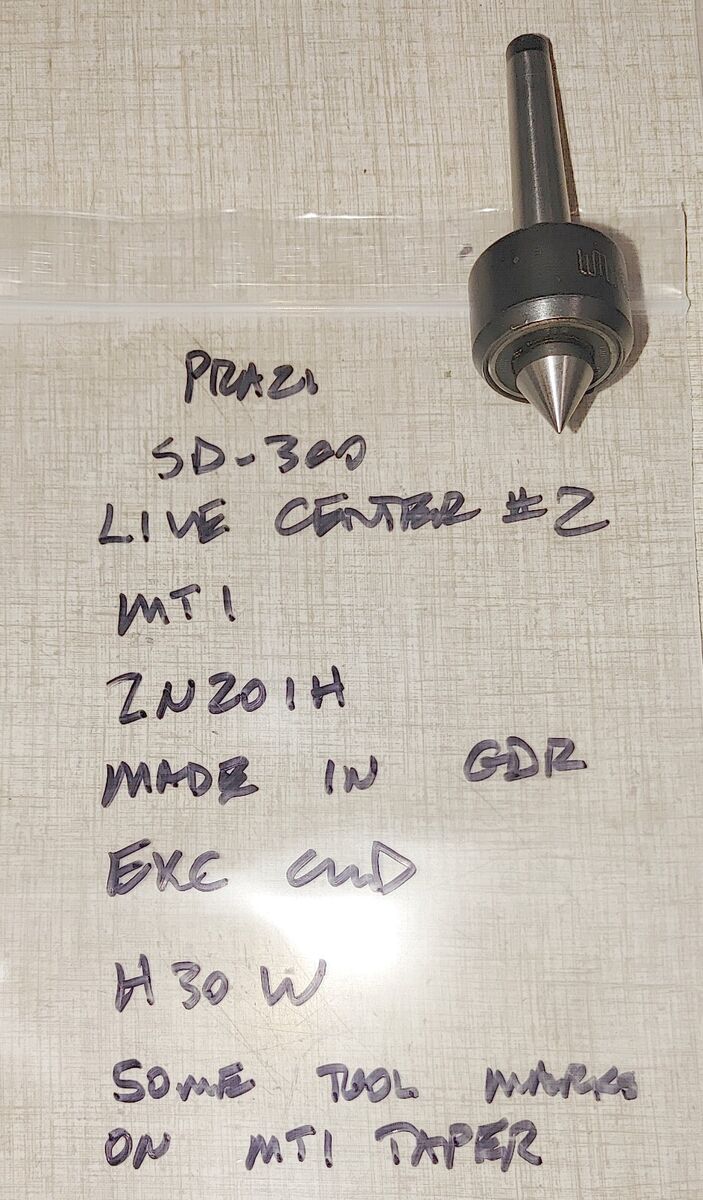Prazi SD300 / Hobbymat MD65 Lathe MT1 Live Center #2 Made in GDR