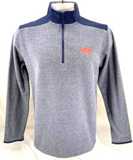 NEW Auburn AU Tigers Under Armour Navy Grey Striped 1/4 Zip LS Sweatshirt Mens L