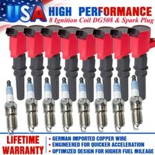 8X Ignition Coil Pack & Spark Plug For Ford Crown Victoria MUSTANG 4.6/5.4L 6.8L