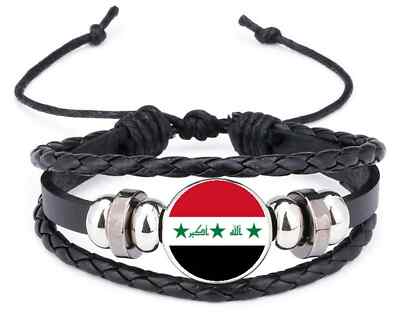 Irak 1991-2004 schwarzes Lederarmband und Samt Geschenktasche