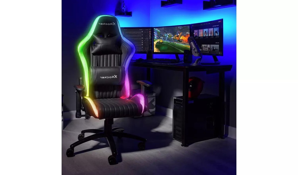 X Rocker Alpha RGB LED eSports Gaming Chair FAULTY AS IN PICTURE