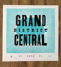 Grand Central District Screen Print St. Pete FL #9/24 Two Color Art Print