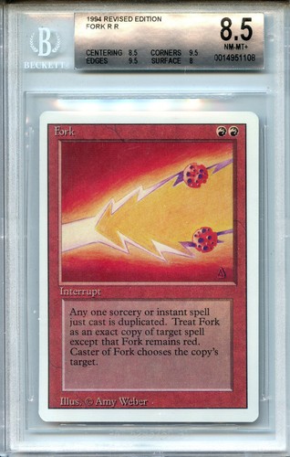 MTG Revised Fork BGS 8.5 NM/MT+ Magic Card WOTC Amricons 1108 - Picture 2 of 3