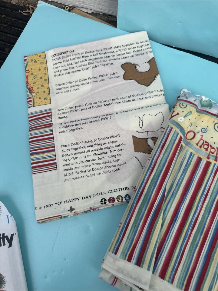 🌷DAISY KINGDOM #9734 SEWING PATTERN-FABRIC AND ZIPPER-SIZE 5-6-7-8 +doll Outfit - Image 2 of 4