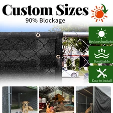  90% Shade Cloth with Grommets for Animal Kennel Cover, Fence Privacy Screen