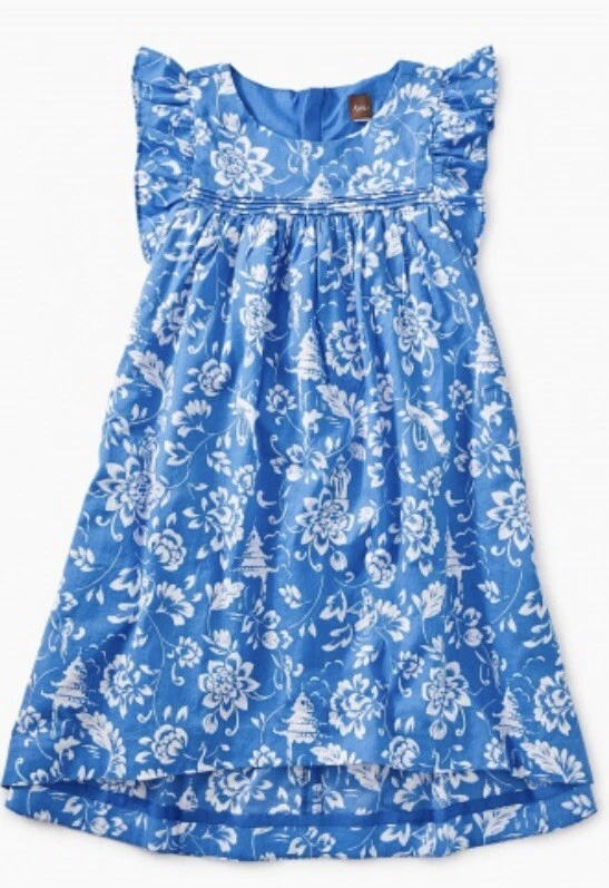 $60 Tea Collection 3 3T 4 4T Vietnam Dress Metiseko Pagoda Garden Blue Easter - Image 2 of 4