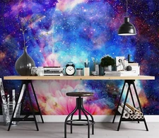 3D Cosmic Galaxy K4071 Wallpaper Mural Self-adhesive Removable Sticker Luna