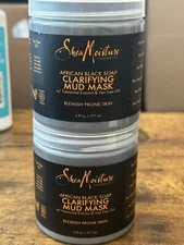 Shea Moisture African Black Soap Clarifying Mud Mask 6 Oz each - 2 pack