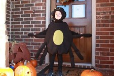 89 NWT POTTERY BARN KIDS 0-6 MONTHS PADDED WARM BLACK SPIDER COSTUME