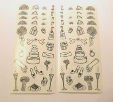 Mrs. Grossman's Stickers Lot of 10 Sheets ~Pen & Ink Wedding~ 2006 Scrapbooking
